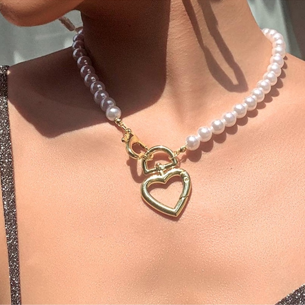 Gold Heart Choker Necklace